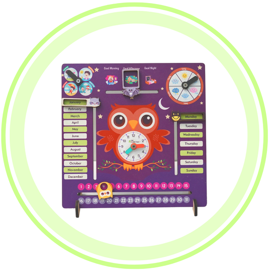 Owl Teaching Clock and Calendar