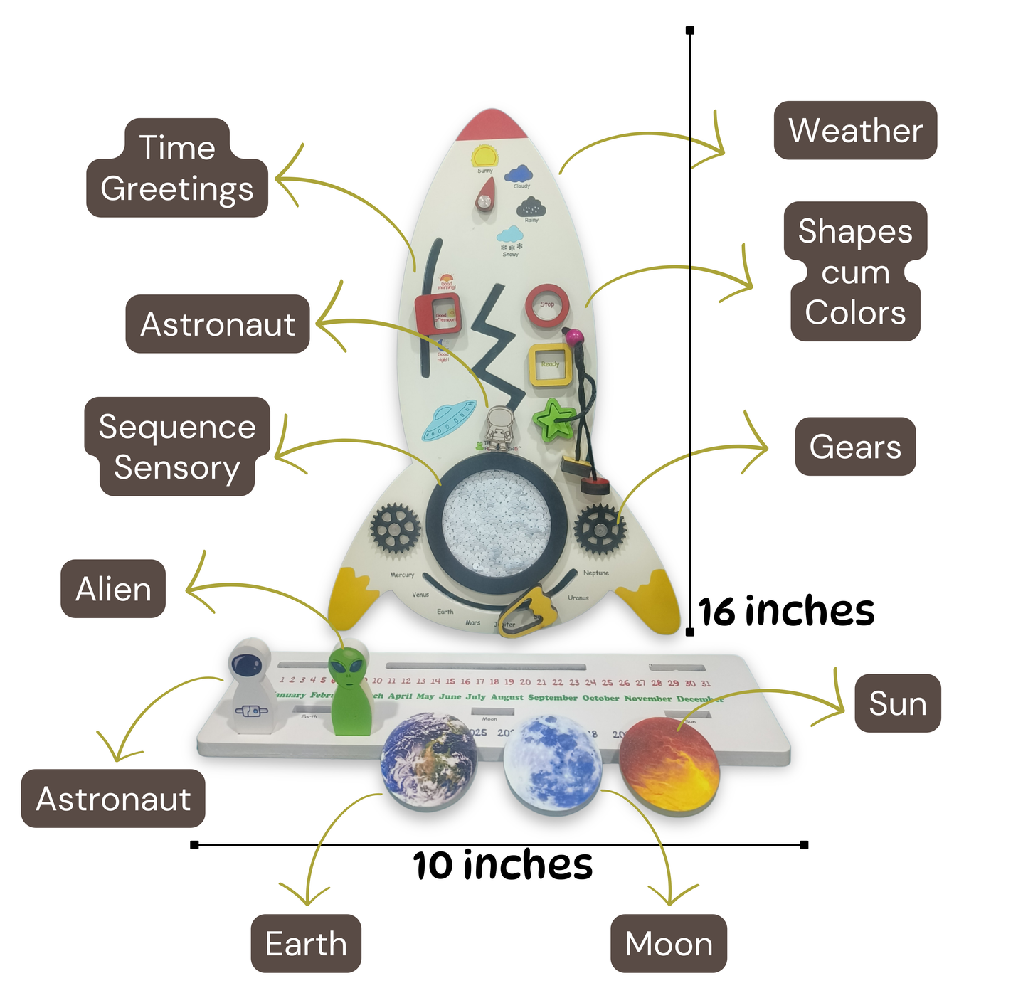 Space Shuttle Busy Board with Launch Pad