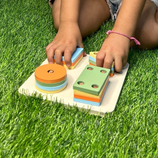 Geometric Sorting & Stacking Wooden Puzzle