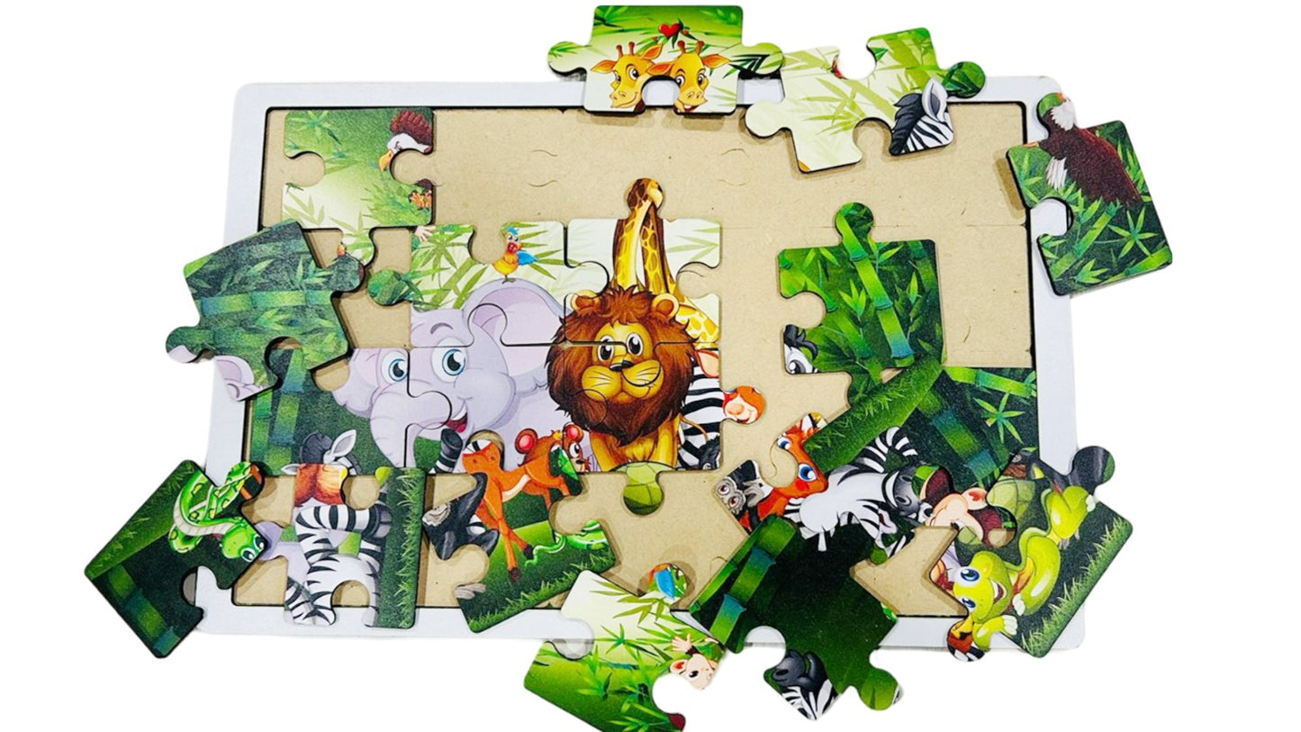 Animals Jungle Theme Jigsaw Wooden Puzzles