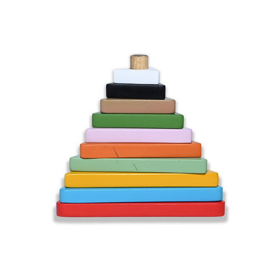 Triangle Colorful Wooden Stacking Tower